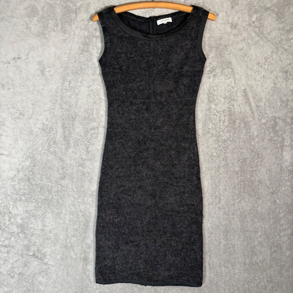 Costume National Italy Charcoal Gray Mohair Blend Sleeveless Sheath Dress EU 40